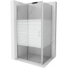 Mexen Apia douchecabine schuif 120 x 100 cm, witte strepen, chroom - 840-120-100-01-20