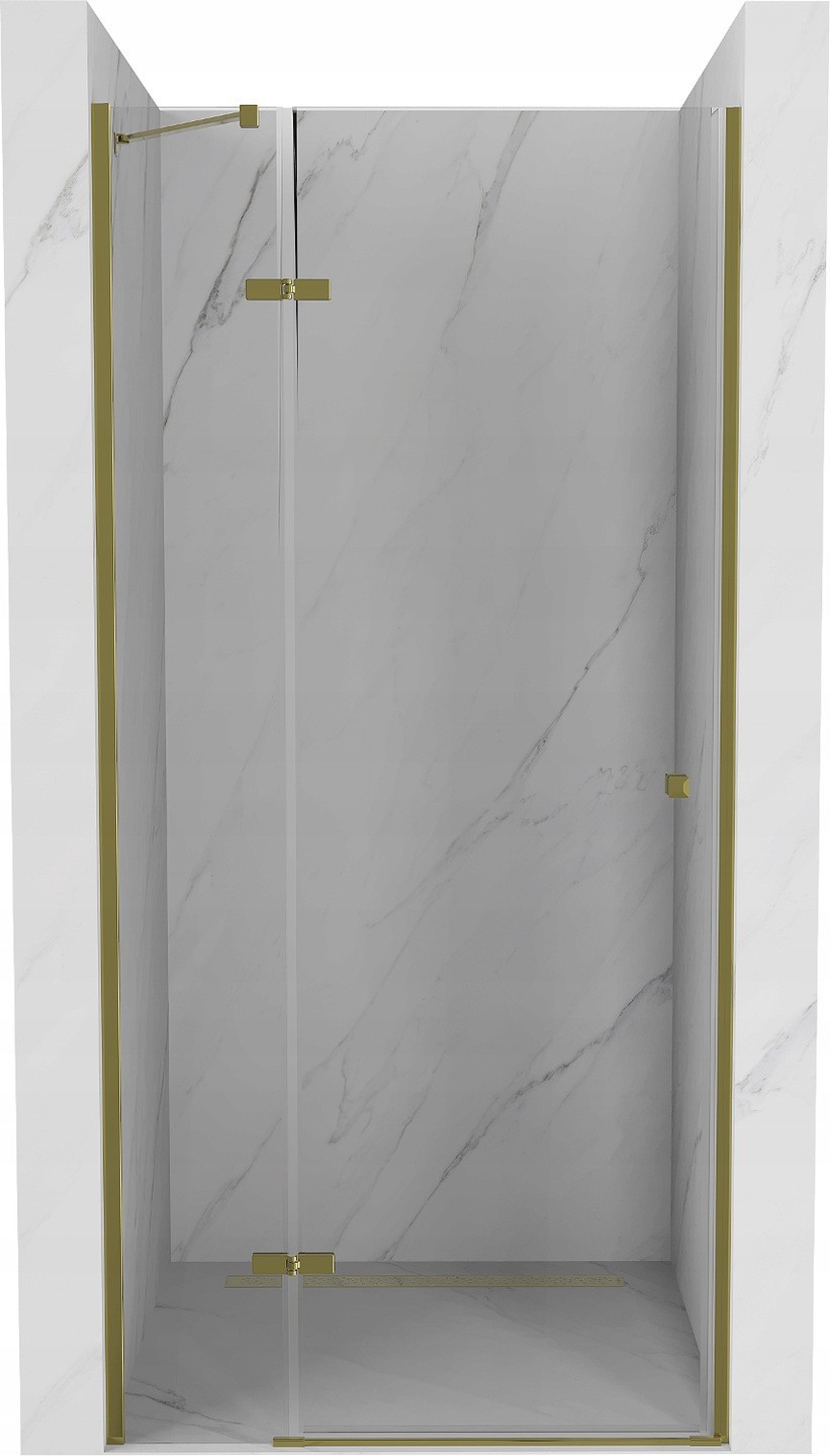 Mexen Roma drzwi prysznicowe uchylne 80 cm, transparent, złote - 854-080-000-50-00