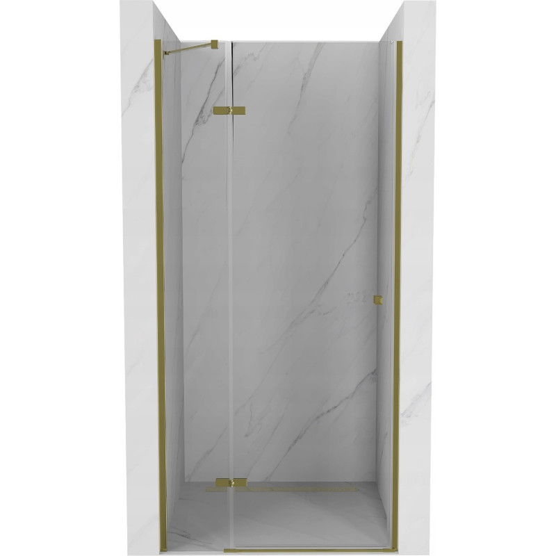 Mexen Roma puertas de ducha abatibles 100 cm, transparentes, doradas - 854-100-000-50-00
