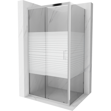 Mexen Apia kabina prysznicowa rozsuwana 140 x 70 cm, pasy, chrom - 840-140-070-01-20