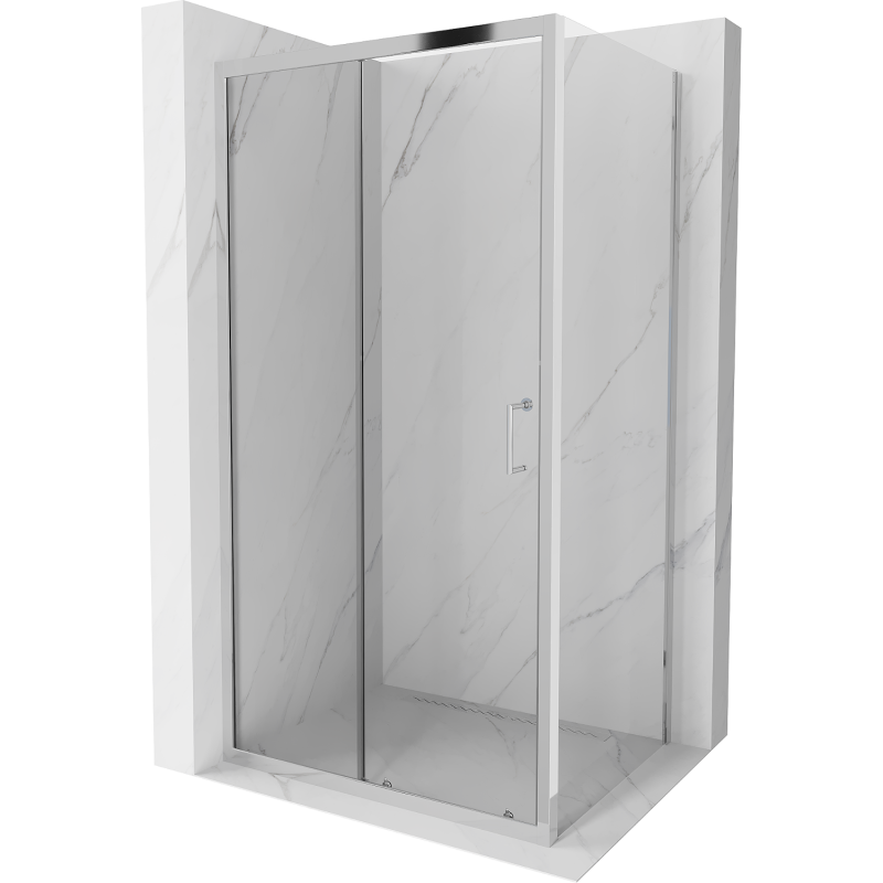 Mexen Apia schuifbare douchecabine 100 x 80 cm, transparant, chroom - 840-100-080-01-00
