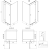 Mexen Mist H T Duschkabine, schwenkbar, links, 100 x 100 cm, transparent, gebürstetes Kupfer - 8A5T-100-100-65-00-L