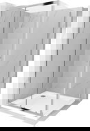 Mexen Apia drsna pršna kabina 90 x 90 cm, prosojna, krom + pladenj Flat - 840-090-090-01-00-4010