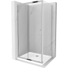 Mexen Apia klizna tuš kabina 100 x 80 cm, prozirna, krom + Plitica Flat - 840-100-080-01-00-4010