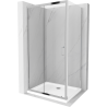 Mexen Apia sliding shower cabin 100 x 80 cm, transparent, chrome + Flat tray - 840-100-080-01-00-4010