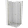 Mexen Roma scharnierbare douchecabine 90 x 90 cm, transparant, goud - 854-090-090-50-00