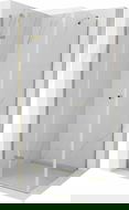 Mexen Roma douchecabine draaideur 90 x 90 cm, transparant, goud - 854-090-090-50-00