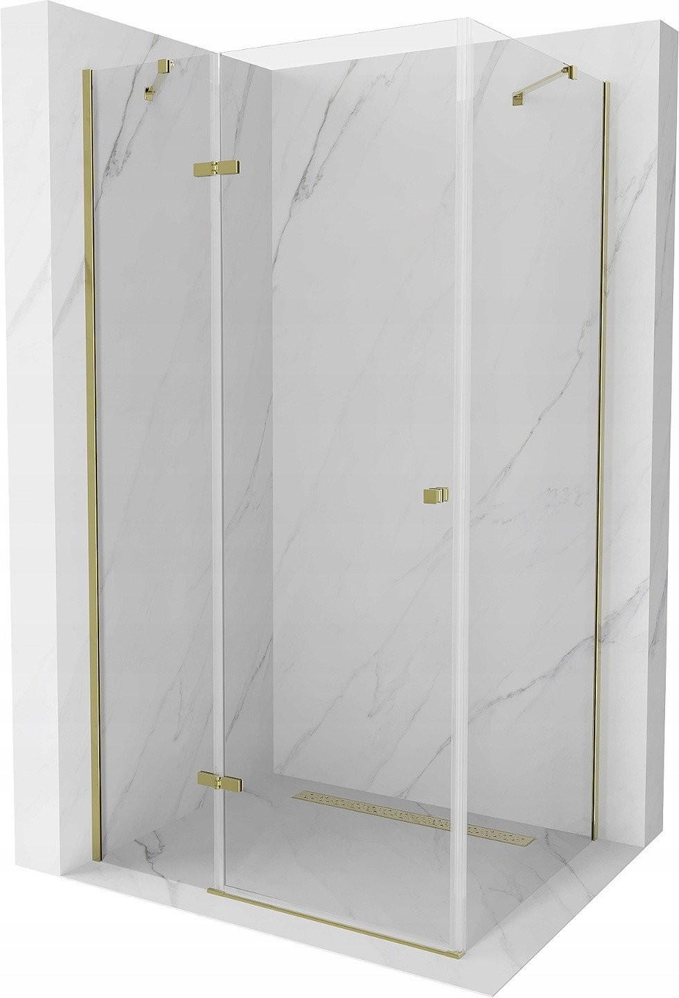 Mexen Roma kabina prysznicowa uchylna 70 x 80 cm, transparent, złota - 854-070-080-50-00
