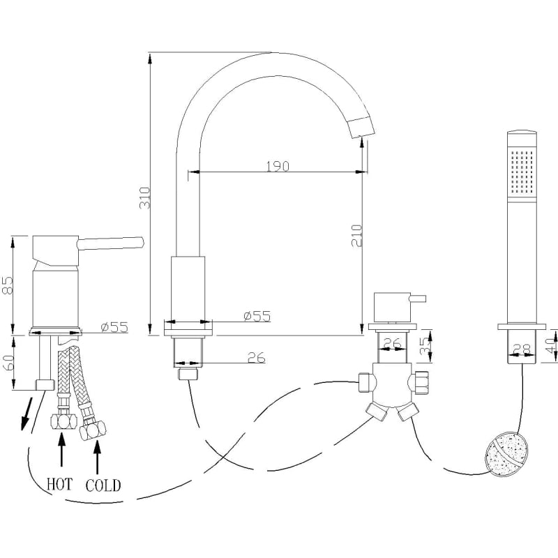 Mexen Alma vannisegisti, kroom - 75032-00