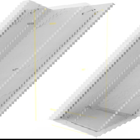 Mexen Roma učesna prha kabina 70 x 100 cm, prosojna, zlata - 854-070-100-50-00