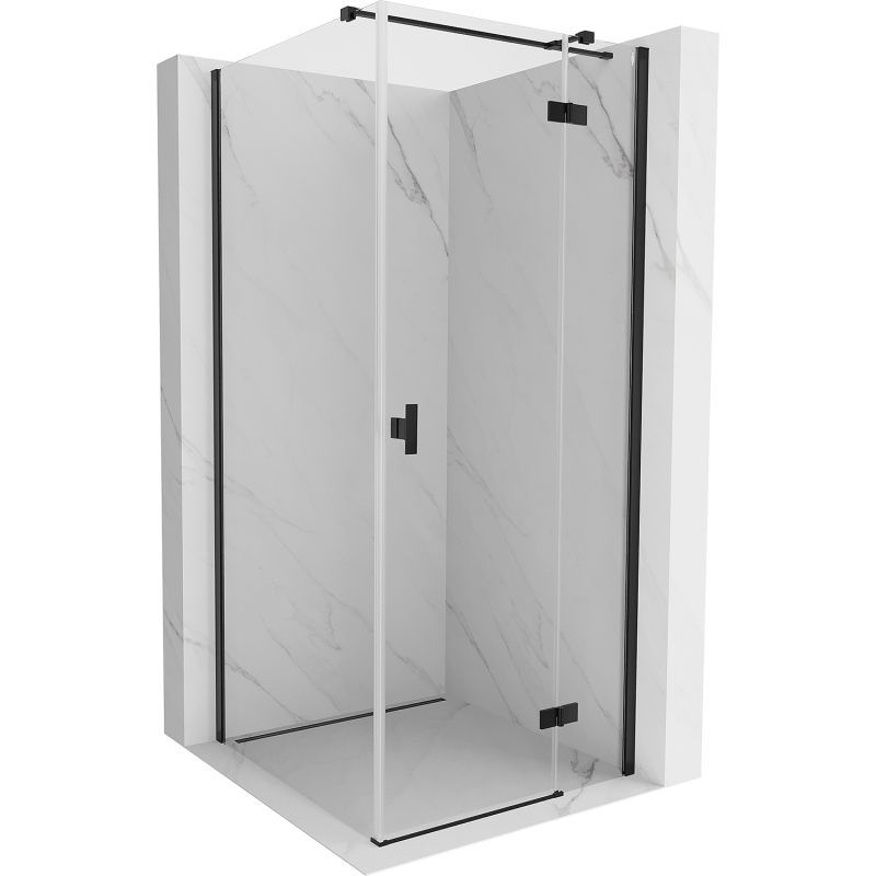 Mexen Mist-H T right-hand pivot shower enclosure 70 x 70 cm, transparent, black - 8A5T-070-070-70-00-P