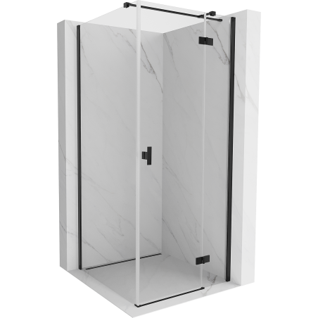 Mexen Mist-H T cabine de douche pivotante droite 70 x 70 cm, transparent, noir - 8A5T-070-070-70-00-P