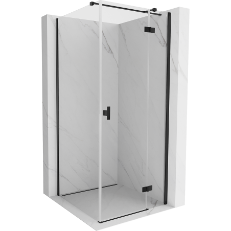Mexen Mist H T cabine de douche battante droite 100 x 100 cm, transparent, noir - 8A5T-100-100-70-00-P