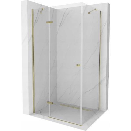 Mexen Roma preklopna tuš kabina 90 x 80 cm, prozirna, zlatna - 854-090-080-50-00