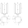 Mexen Mist Duo Duschkabine schwenkbar 120 x 120 cm, schwarzes Gitter, schwarz - 8A4-120L-120P-70-77