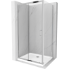 Mexen Apia Duschkabine schiebbar 110 x 90 cm, transparent, Chrom + Duschtasse Flat - 840-110-090-01-00-4010