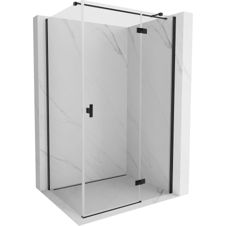 Mexen Mist H T cabine de douche pivotante droite 120 x 75 cm, transparent, noir - 8A5T-120-075-70-00-P