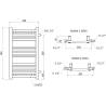 Mexen Ares seitlicher Badezimmerheizkörper 700 x 400 mm, 240 W, schwarz - W102-0700-400-00-70-S