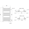 Mexen Ares zijradiator 700 x 400 mm, 240 W, zwart - W102-0700-400-00-70-S