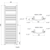 Mexen Ares badkamerradiator zijmontage 1200 x 400 mm, 442 W, zwart - W102-1200-400-00-70-S
