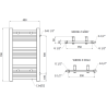 Mexen Mars seitlicher Badezimmerheizkörper 700 x 400 mm, 238 W, weiß - W110-0700-400-00-20-S