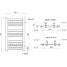 Mexen Mars badkamer radiator zijmontage 700 x 400 mm, 238 W, zwart - W110-0700-400-00-70-S