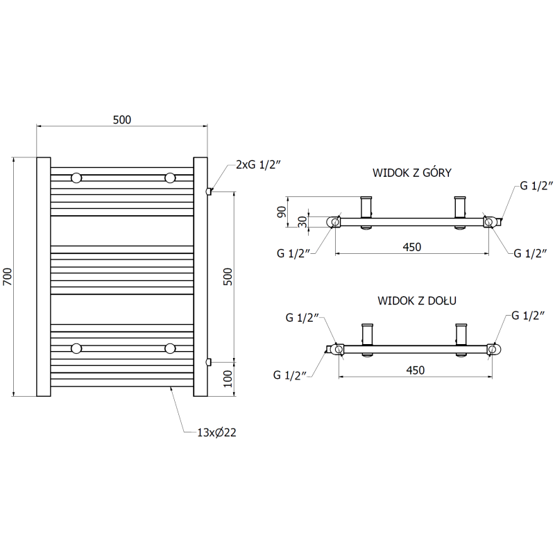 Mexen Mars kopalniški grelnik 700 x 500 mm, 284 W, črna - W110-0700-500-00-70-S