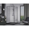 Mexen Apia cabina de ducha corredera 90 x 90 cm, transparente, cromo + plato Flat, negro - 840-090-090-01-00-4070