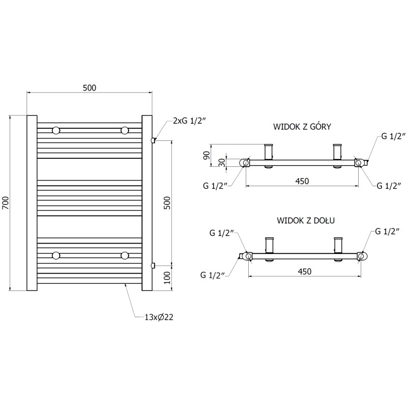 Mexen Mars külgseinavalgusti 700 x 500 mm, 284 W, valge - W110-0700-500-00-20-S