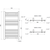 Mexen Mars Badheizkörper seitlich 900 x 500 mm, 370 W, weiß - W110-0900-500-00-20-S