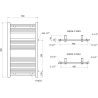 Mexen Mars handdoekradiator zijmontage 900 x 500 mm, 370 W, wit - W110-0900-500-00-20-S