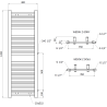 Mexen Mars badkamer zijradiator 1200 x 400 mm, 439 W, wit - W110-1200-400-00-20-S