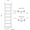 Mexen Bolt badkamer radiator 1000 x 300 mm, 197 W, wit - W126-1000-300-00-20