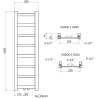 Mexen Bolt grzejnik łazienkowy 1000 x 300 mm, 197 W, antracyt - W126-1000-300-00-66