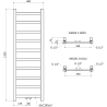 Mexen Bolt Badheizkörper 1200 x 400 mm, 279 W, Anthrazit - W126-1200-400-00-66