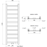Mexen Bolt badkamer radiator 1200 x 400 mm, 279 W, zwart - W126-1200-400-00-70