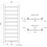 Mexen Bolt badkamer radiator 1200 x 500 mm, 318 W, antraciet - W126-1200-500-00-66