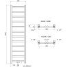 Mexen Bolt grzejnik łazienkowy 1500 x 400 mm, 342 W, antracyt - W126-1500-400-00-66
