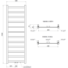 Mexen Bolt badkamer radiator 1500 x 500 mm, 389 W, antraciet - W126-1500-500-00-66