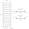 Mexen Bolt bathroom radiator 1500 x 500 mm, 389 W, black - W126-1500-500-00-70
