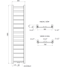 Mexen Bolt grzejnik łazienkowy 1800 x 400 mm, 406 W, biały - W126-1800-400-00-20