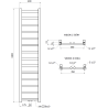 Mexen Bolt vannitoa radiaator 1800 x 400 mm, 406 W, antratsiit - W126-1800-400-00-66