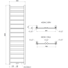 Mexen Bolt Bathroom Radiator 1800 x 500 mm, 460 W, White - W126-1800-500-00-20