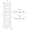 Mexen Bolt vannitoasoojendi 1800 x 500 mm, 460 W, valge - W126-1800-500-00-20