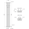 Mexen Flux dekoratiivne vannitoa radiaator 1500 x 240 mm, 450 W, antratsiit - W127-1500-240-00-66