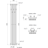 Mexen Flux decoratieve badkamer radiator 1500 x 240 mm, 450 W, zwart - W127-1500-240-00-70