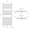 Mexen Zing radiateur de salle de bain 1200 x 500 mm, 513 W, anthracite - W128-1200-500-00-66