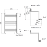 Mexen Loop radiateur de salle de bain 500 x 375 mm, 253 W, noir - W129-0500-350-00-70
