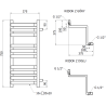 Mexen Loop Badheizkörper 750 x 375 mm, 413 W, weiß - W129-0750-350-00-20