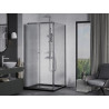 Mexen Apia schuifdouchecabine 100 x 100 cm, transparant, chroom + Flat douchebak, zwart - 840-100-100-01-00-4070